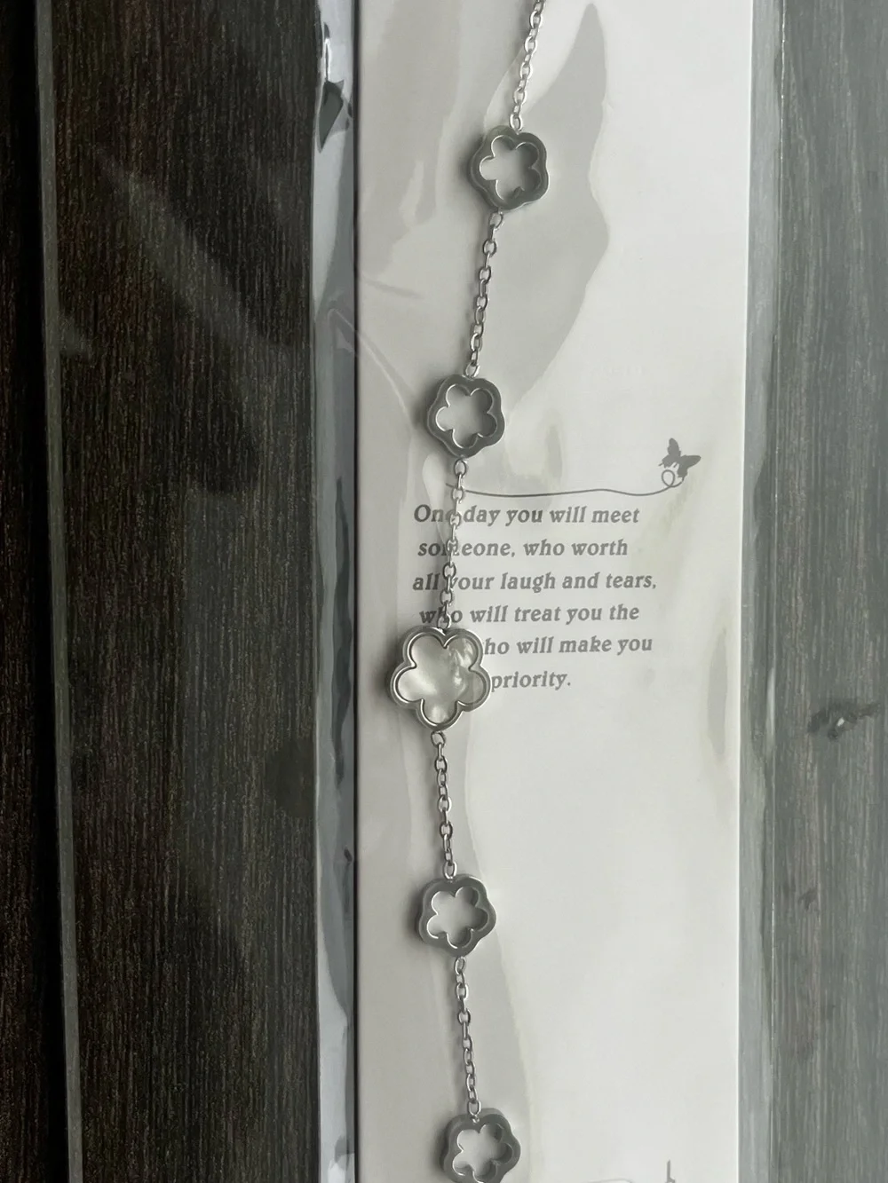 Silver Flower Link Bracelet - Elegant Women's Jewelry